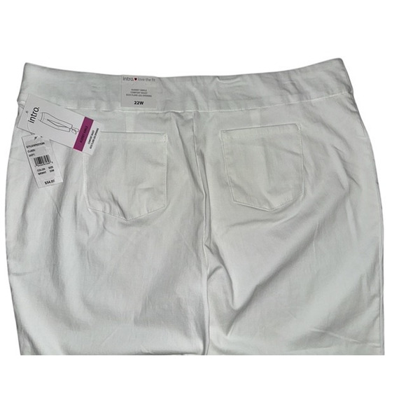 Intro Love the Fit 22W Pants Audrey Ankle White Stretch Comfort Waist Kick Flare - Picture 5 of 5